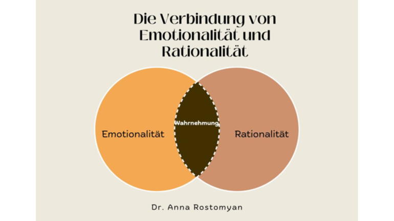 Grafik zeigt zwei Kreise, der linke steht für Emotionalität, der rechte für Rationalität, die Schnittmenge zwischen beiden bildet die Wahrnehmung.