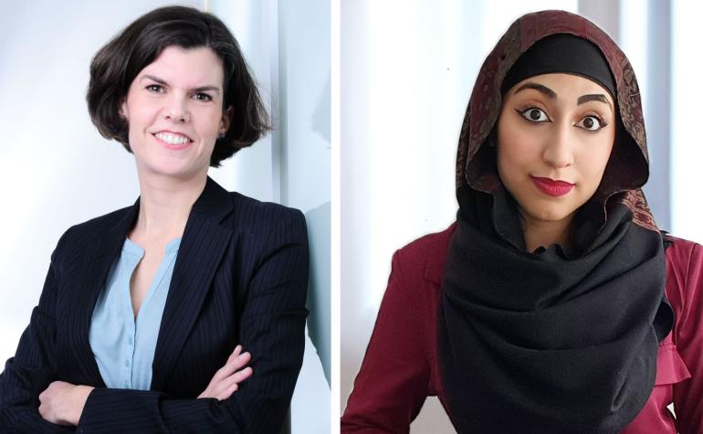 Porträtfotos von Anke Böttcher und Hiba Zaheer