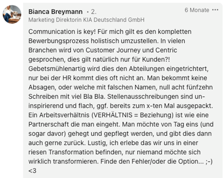 Screenshot LinkedIn-Kommentar