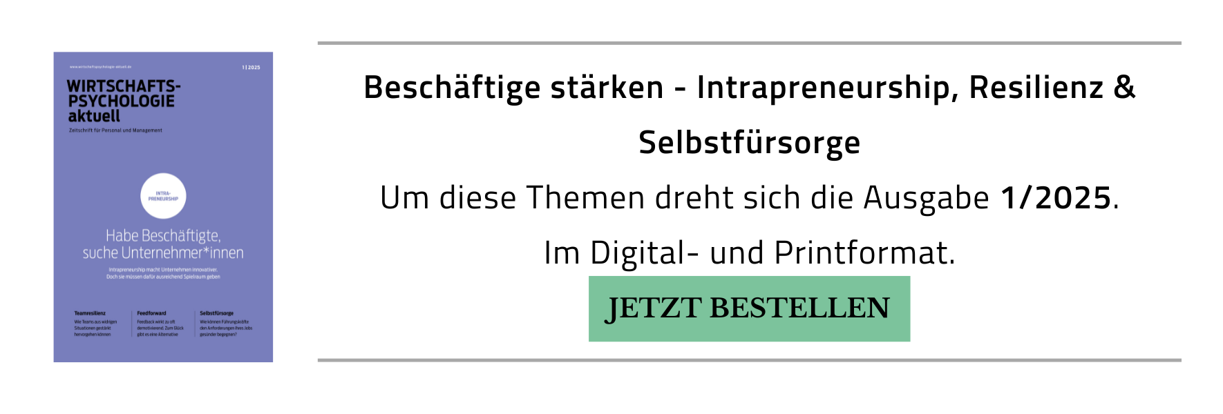 Banner für Ausgabe 1/2025, zum Bestellen auf das Bild klicken, es führt zum Onlineshop